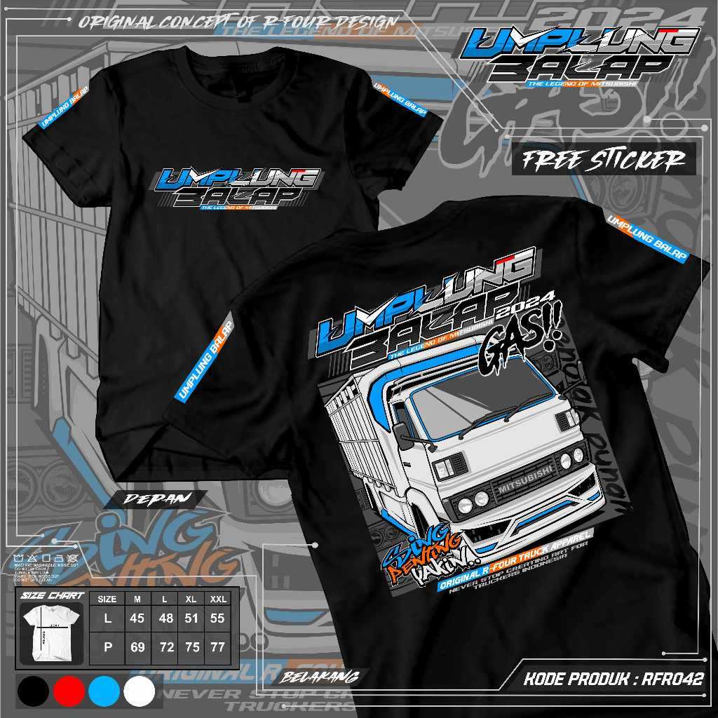 KAOS TRUCK  UMPLUNG BALAP KAOS CANTER MANIA BAJU TRUCK RFOUR TERLARIS KAOS DISTRO TRUK