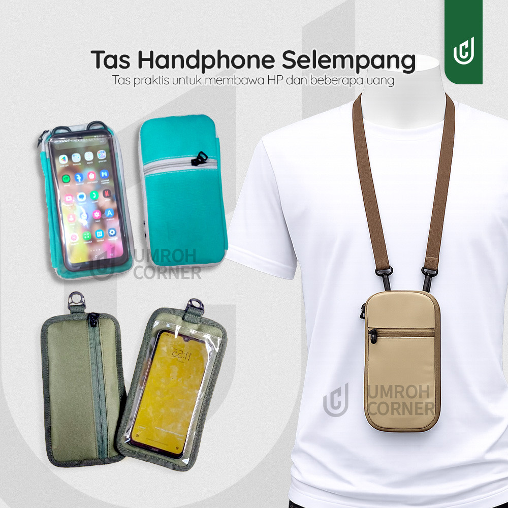Tas HP Handphone Selempang Pouch - Tas Dompet Handphone Transparan Tali Touchscreen