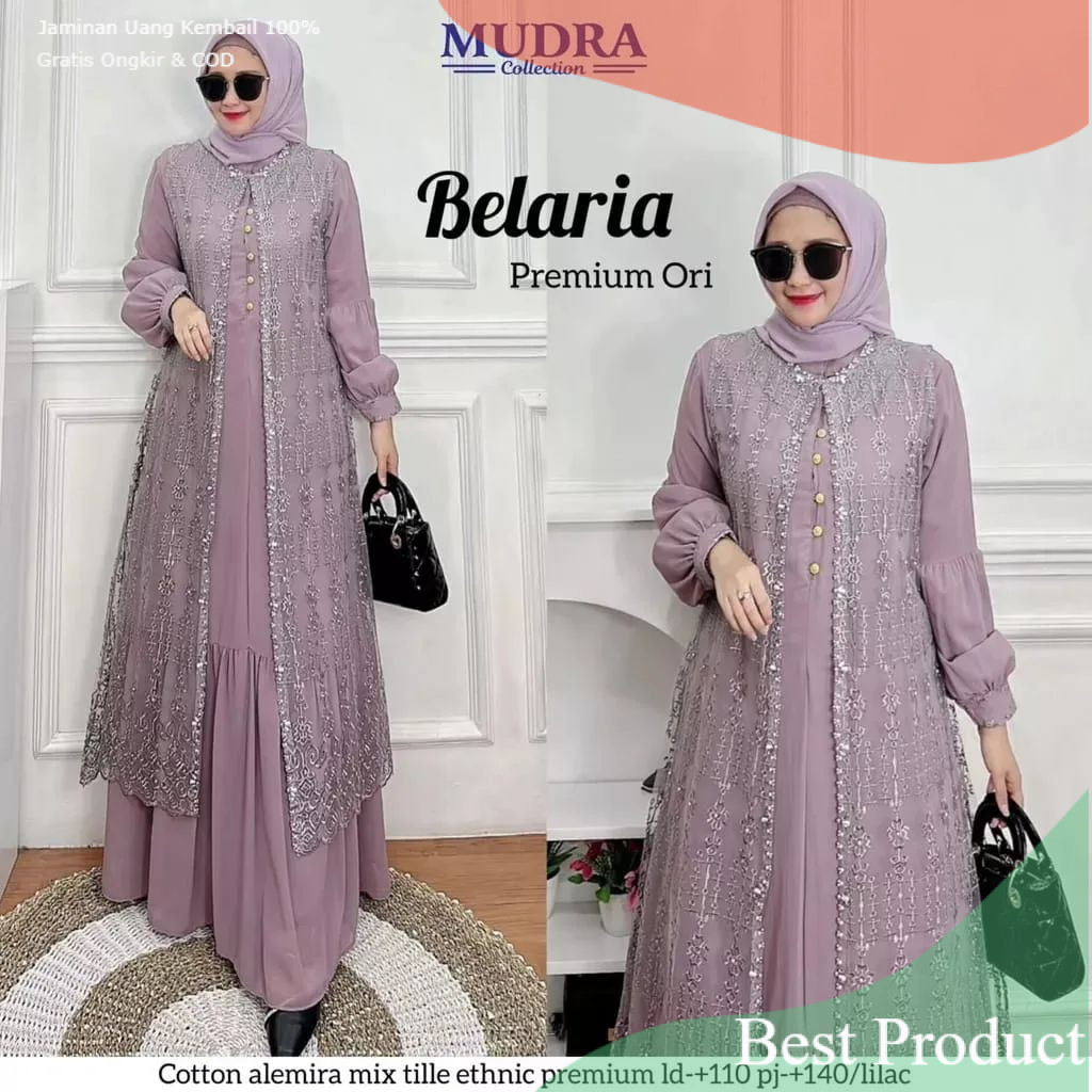 Gamis Ceruty Babydoll Premium Warna Sage BELARIA DRESS Gamis Untuk Kondangan Model Terbaru baju Gami