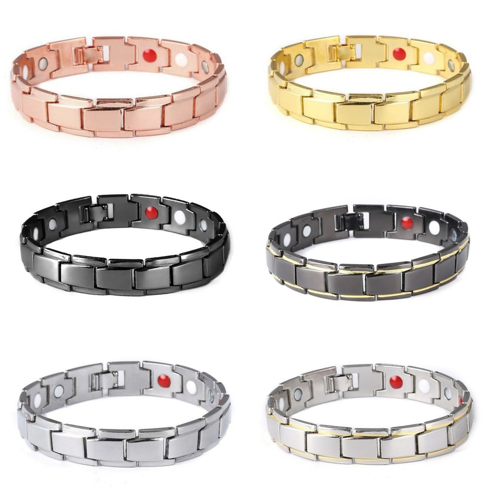 Paduan Pria Removable Adjustable Hitam Emas Gelang Magnet Gelang Gelang Gelang Pasangan Gelang Pria