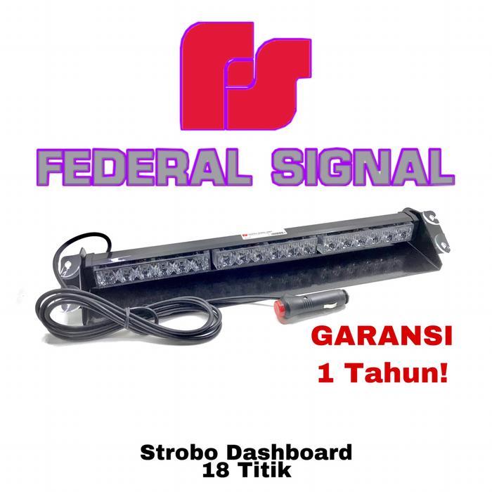 STROBO DASHBOARD FEDERAL SIGNAL VAMA 18 TITIK 3 BAR - BIRU MERAH