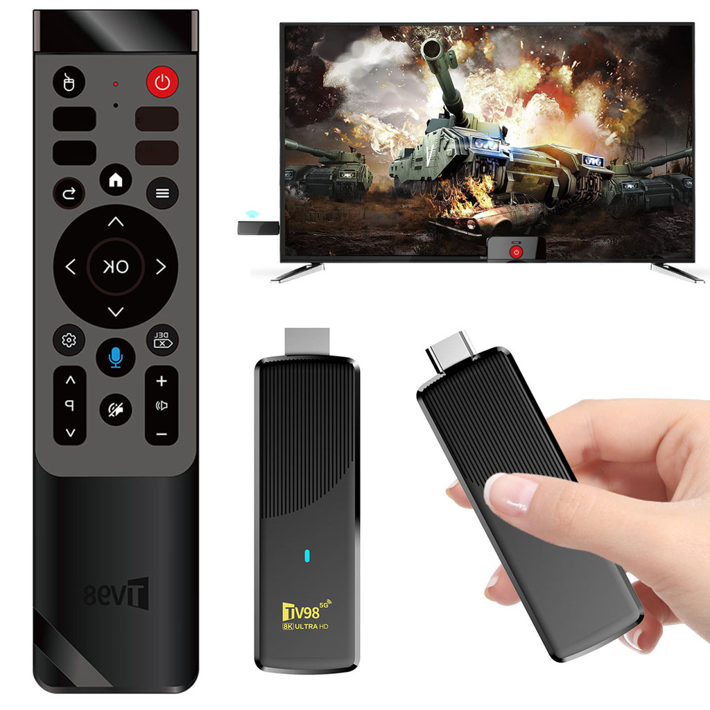TV98 ATV Smart TV Stick Full HD 4K 1080P TV Box Video Player 2.4G&5G Dual WiFi TV Stick Remote TV Bo