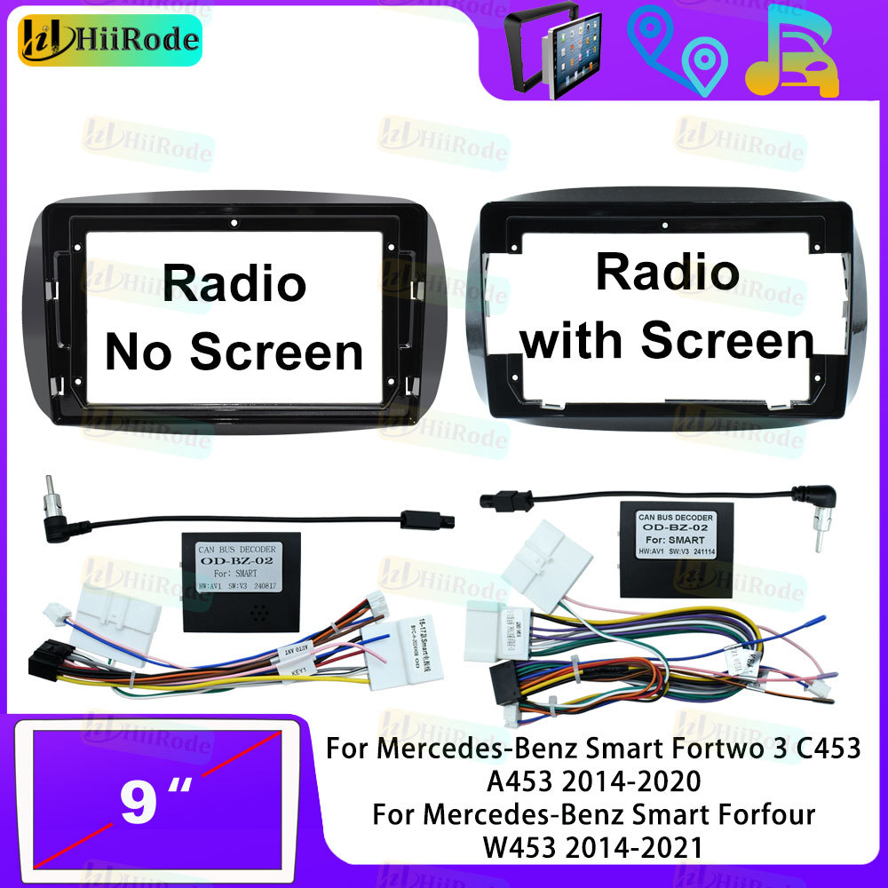 Hiirode Car Android Rao Stereo Player Frame Fascia For Mercedes-Benz Smart Fortwo Forfour 3 C453 A45