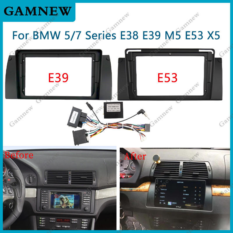 9 Inch Car Fascia Frame Adapter Canbus Box Decoder Android Rao Dash Fitting Panel Kit For BMW 5/7 Se