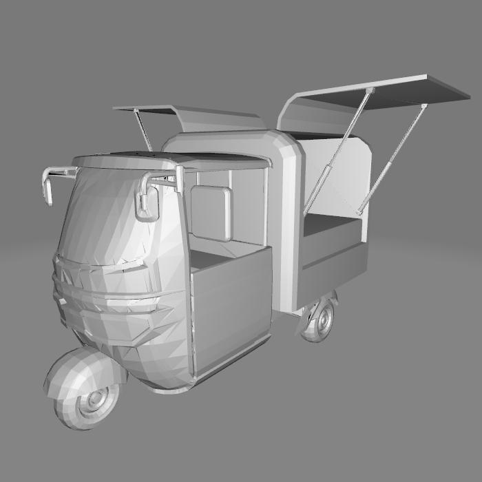 Diorama Diecast Bajaj Tuk Tuk Market Skala 64 Figure Miniatur