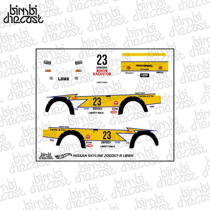 Decal Hotwheels Nissan Skyline 2000GTR Kenmery LBWK Super Silhouette