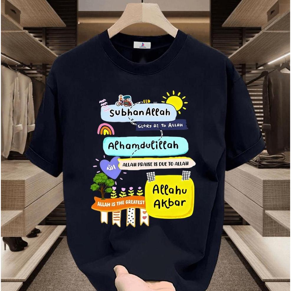 Kaos Pria Hitam Polos Desain Islam Lengan Pendek Fashion Style Kekinian