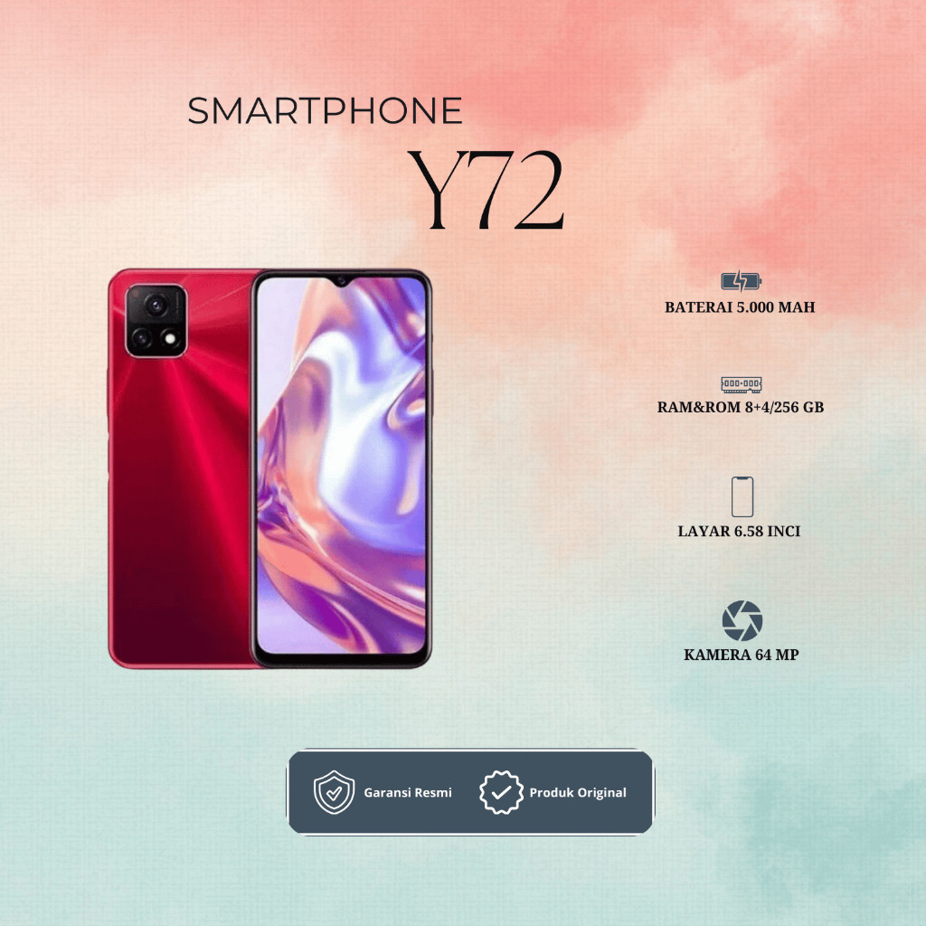 HP VIVO Y72 RAM 8+4/256 GB KAMERA 64MP LAYAR 6.58 INCI ORIGINAL GARANSI 1 TAHUN