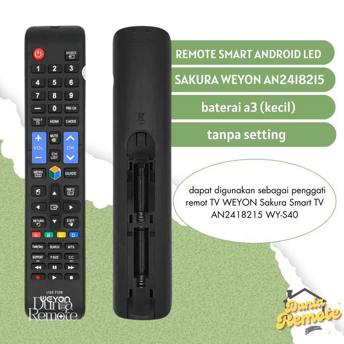 Remote TV pengganti Weyon Sakura Smart / compatible untuk Remot Sakura Weyon Android LCD LED