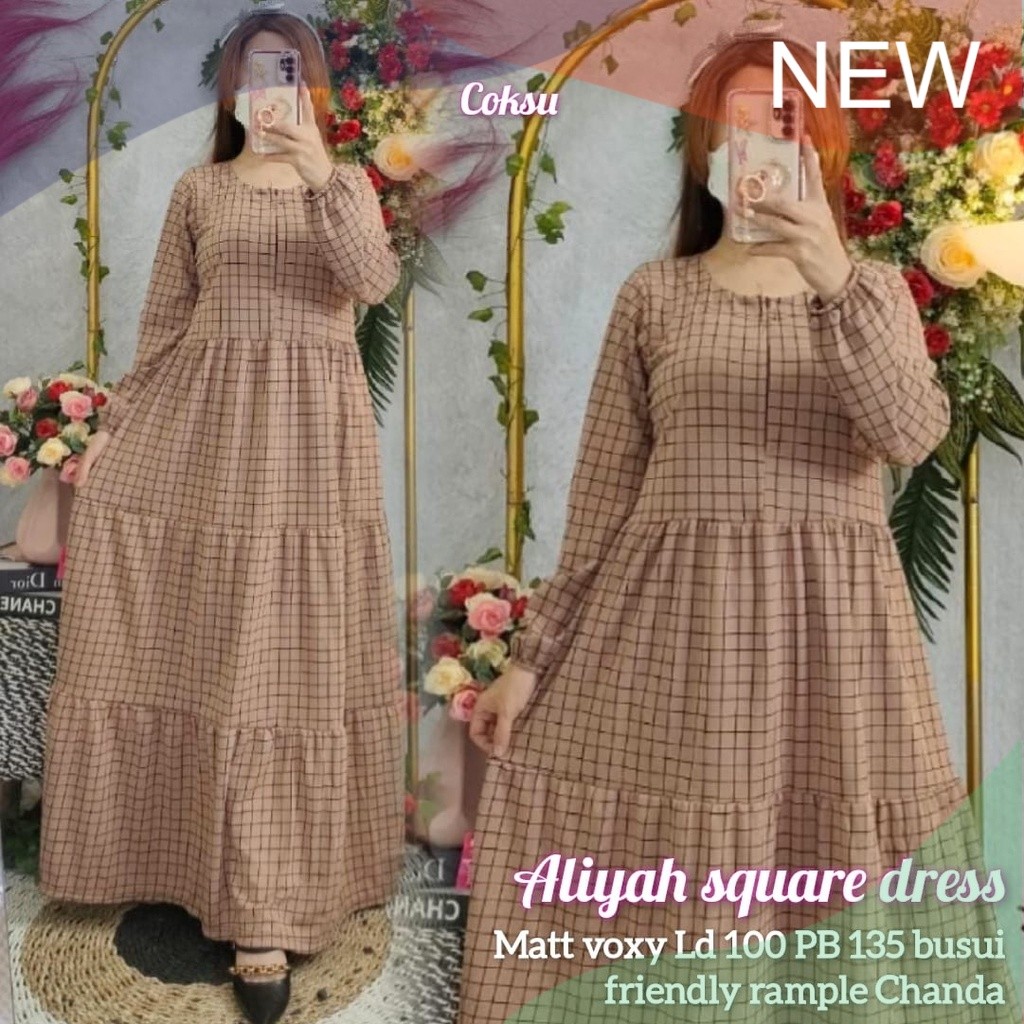aliyah dress square / dress square / gamis kotak / gamis voxy / gamis square / gamis murah/ pakaian 