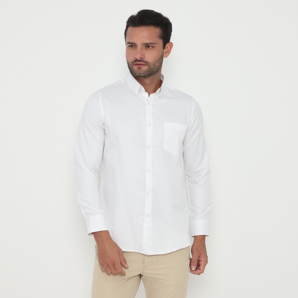 Jobb Evansville Kemeja Pria Lengan Panjang Slim Fit Putih
