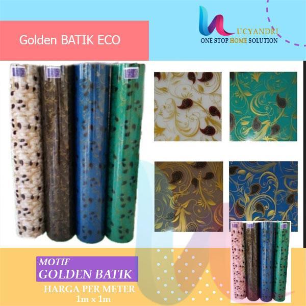Plat Pagar Fiber Plastik Penutup Pagar Golden Batik Motif - Hitam