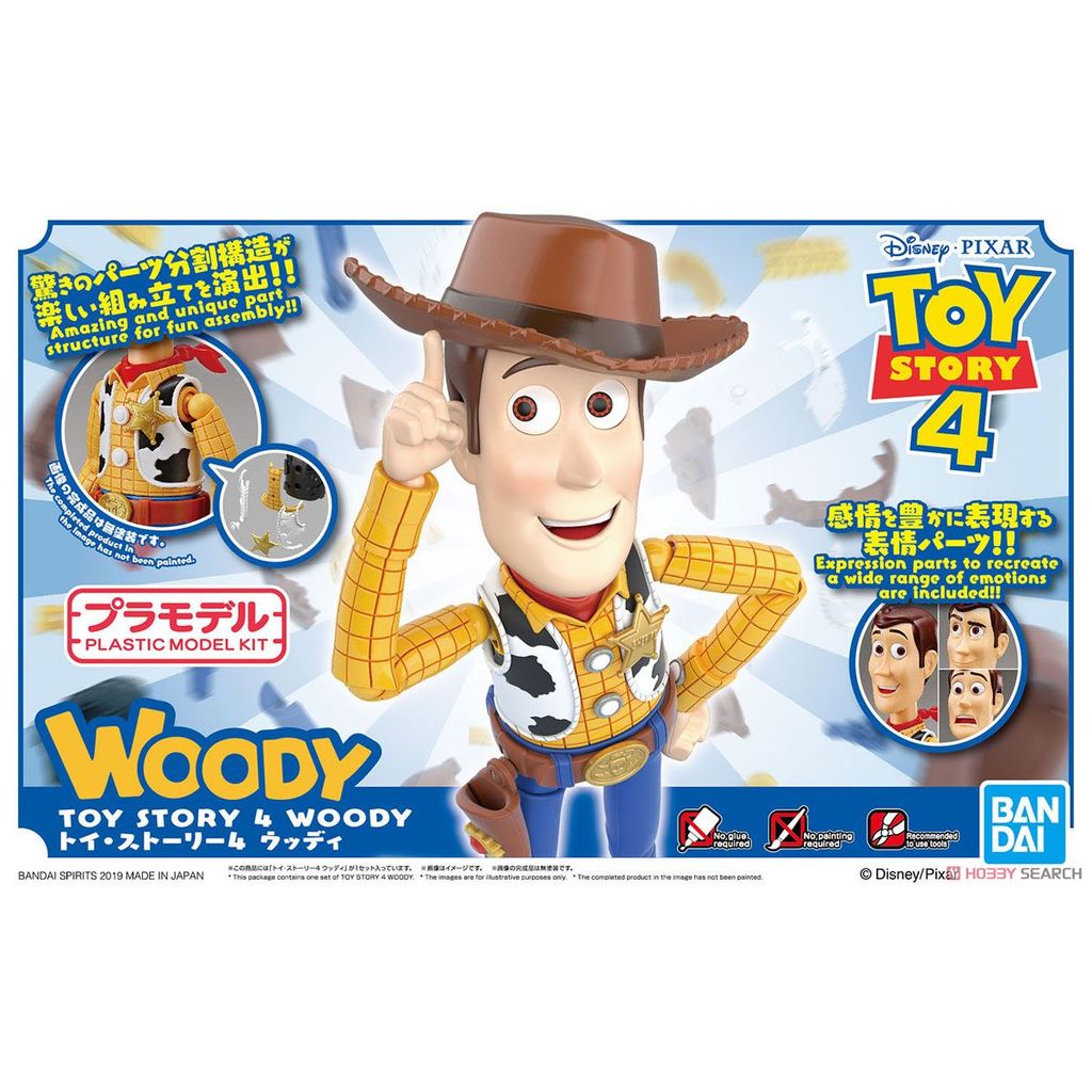 Bandai Genuine Toy Story 4 Model Kit Buzz Lightyear Woody Action Figure Joints Movable Assembly Mode