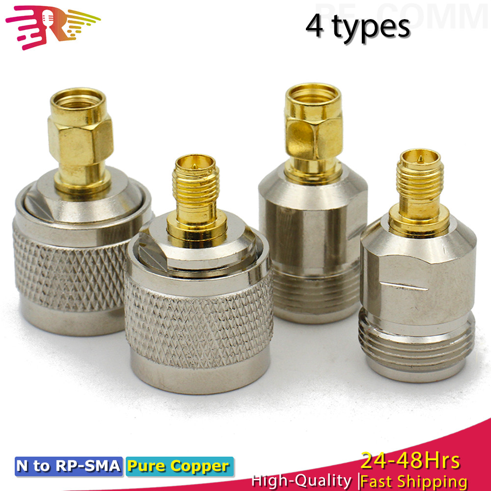 Kit Adaptor Coax RP-SMA ke Tipe N, Konektor N male ke SMA male, Jack female, Konektor RF, 4 jenis ko