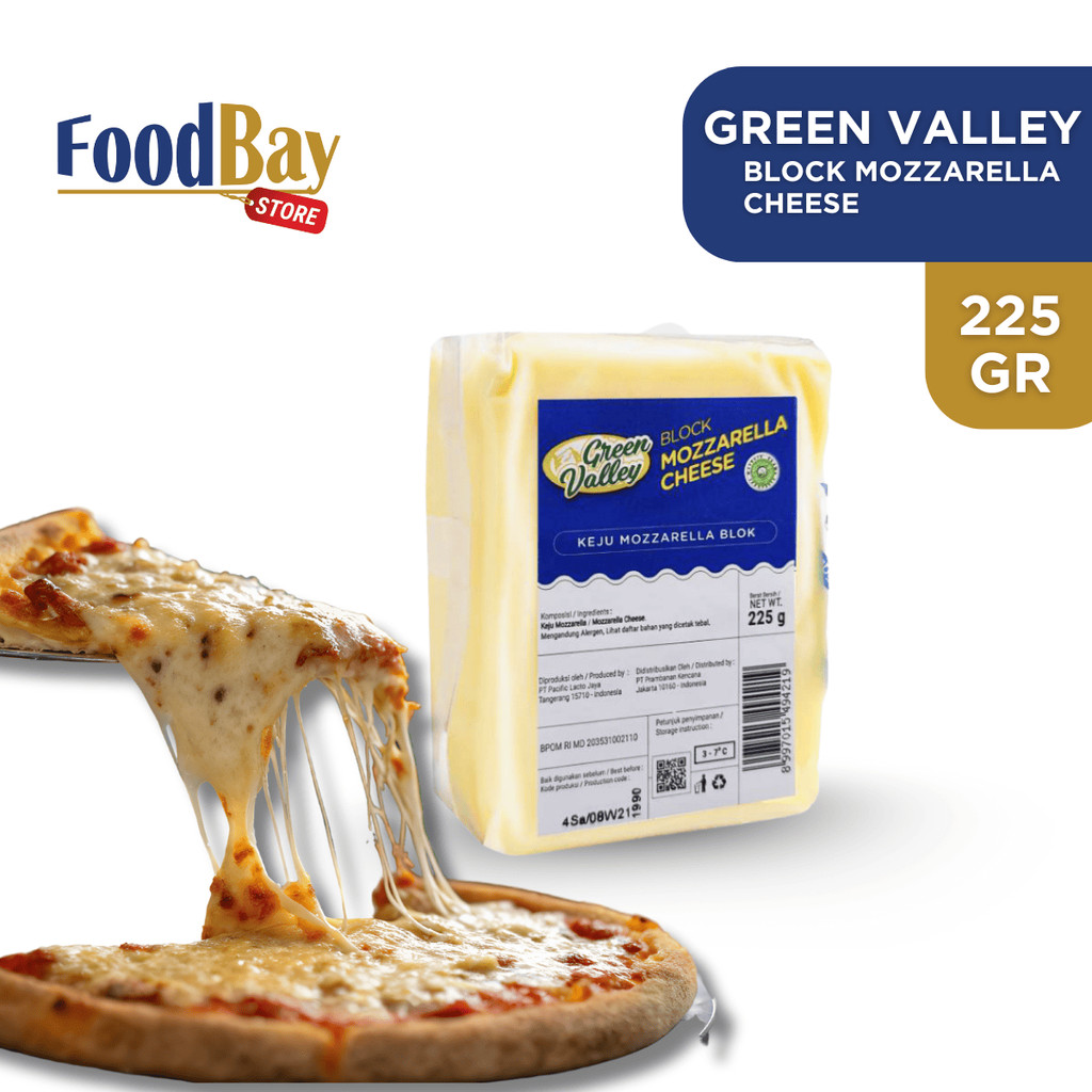 Green Valley Block Mozzarella Cheese 225 Gr