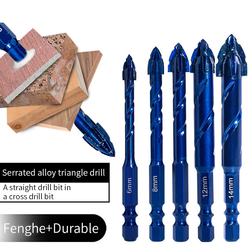 Mata Bor Eksentrik Kekuatan Tinggi untuk Pengeboran Presisi 6/8/10/12/14mm, untuk Kaca, Keramik, Pen
