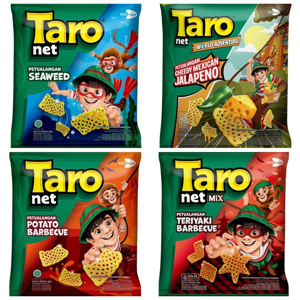 Taro Net Aneka Snack rasa baru cheese jalapeno Seaweed potato barbeque mix teriyaki - Fasyanita Onli