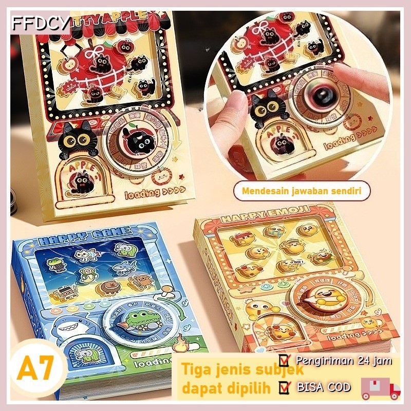 A7 Buku Catatan Mesin Gacha Kartun Kreatif / Buku Saku Kucing / Fitur Mesin Gacha / Hadiah Alat Tuli