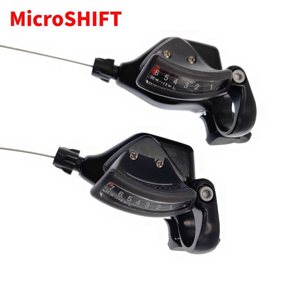 Tuas Pemindah Gigi Sepeda MicroSHIFT Kanan 6/7 Kecepatan, Shifter Lipat Sepeda MTB, Aksesoris Sepeda