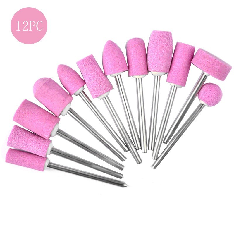12Pcs Mata Tuner Batu Bor Batu Asah Poles Ampelas Gerinda tuner mini drill dremel Batu asah gerinda 