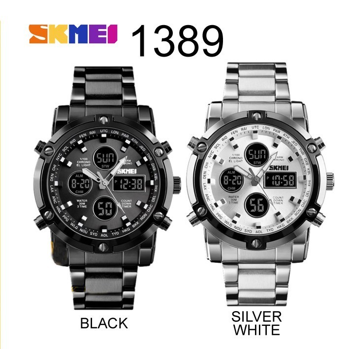 Jam Tangan original SKMEI 1389 / Stainless Steel / Jam Tangan