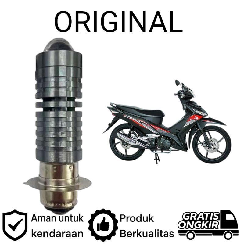AM 1pcs Lampu depan LED H6 Laser motor Honda Supra X 125