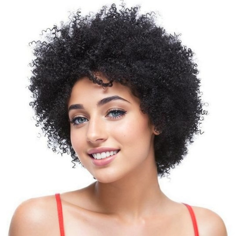 Wig Kribo Hitam Wanita Pria – Rambut Palsu Kribo Keriting / Wig Badut / Wig Cosplay Allsize