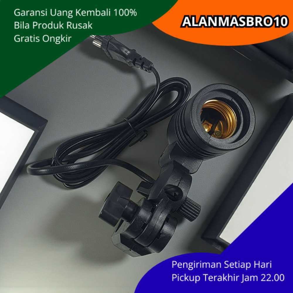 Holder Lampu Foto Studio Kekinian Best Seller Soket E27 Dengan Dudukan Payung Kepala Fleksibel Mater