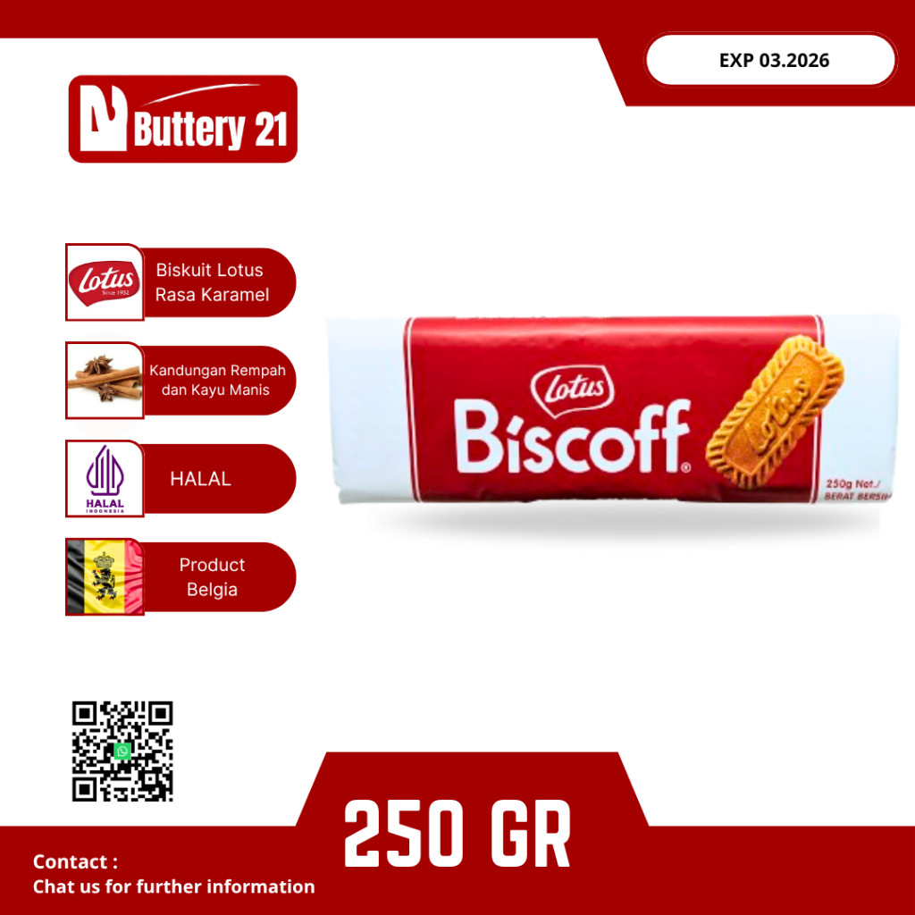 LOTUS BISCOFF BISCUIT BISKUIT LOTUS 250 GR/LOTUS BISKUIT/LOTUS WAFER