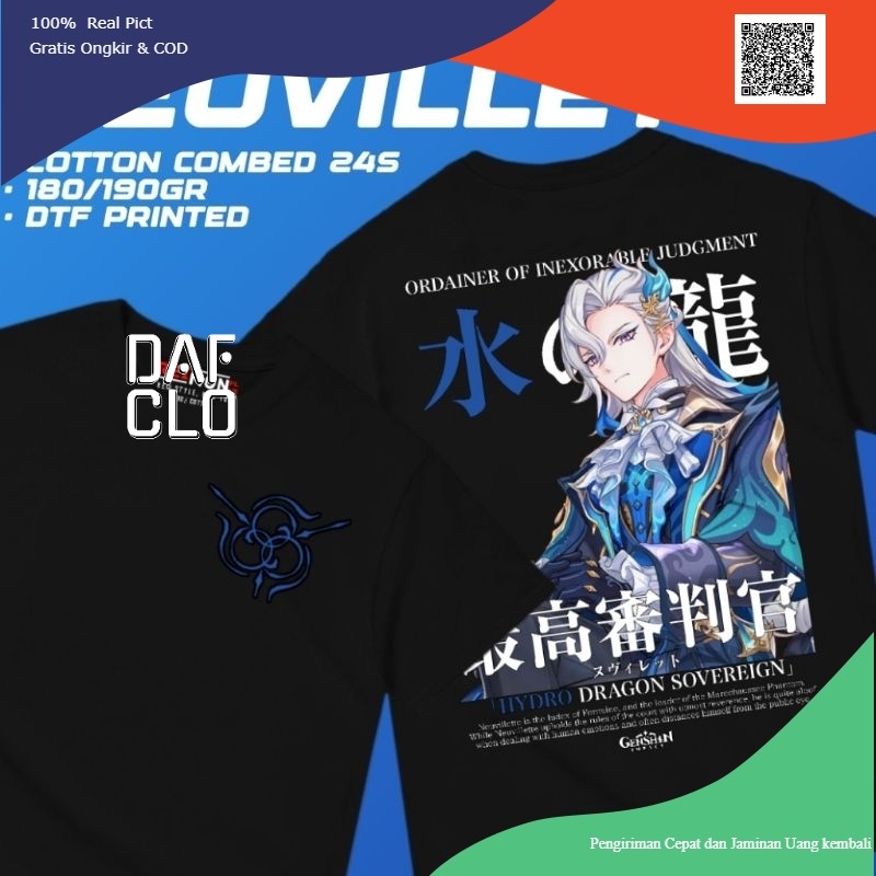 Kaos Baju Game Neuvillette Genshin Impact d2