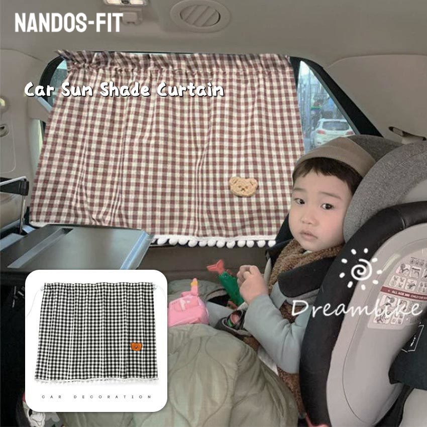 NANDOS-FIT Gorden Mobil Anti UV Motif Lucu / Tirai Kaca Mobil Bayi Katun Tebal Sun Screen / Penutup 