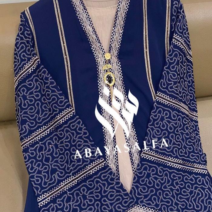 Abaya najma / abaya Salfa / abaya Mesir - Najma navy, XL (ld 120 P 155)