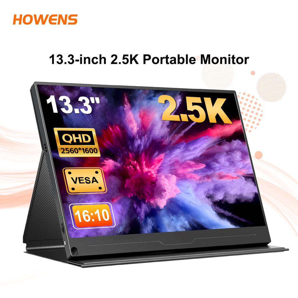 13.3" Portable Monitor 2.5K 2560x1600 with Magnetic Cover for Game Swit Xbox PS Phone PC Cpmputer Se