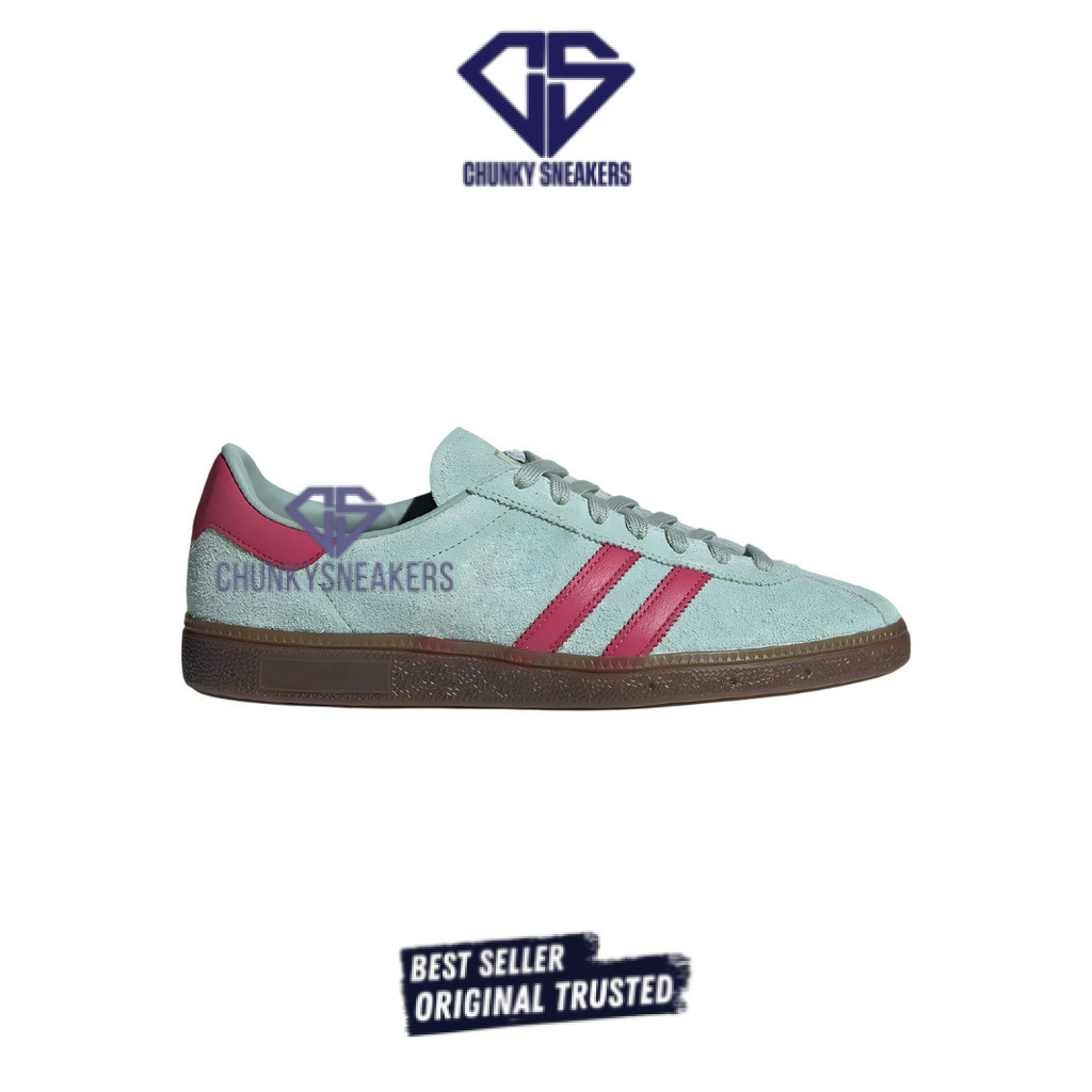 Sepatu Adidas Munchen Hazy Tosca Pink 100% Original BNIB