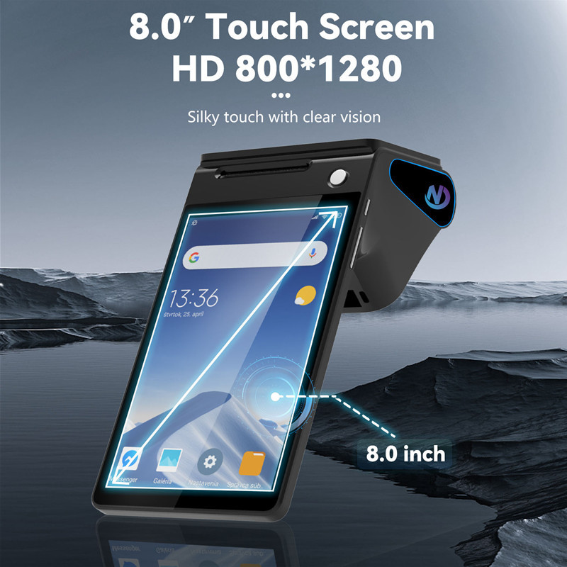 Z108 Android 14 Dual Screen POS Terminal Sales Point Cash Register with 8inch Touch Screen NFC Scann