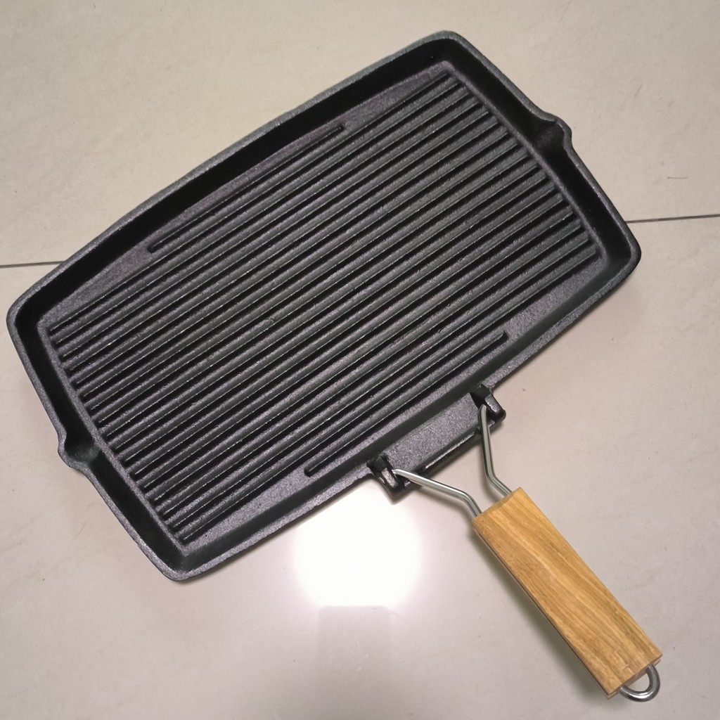 35CM Cast iron pan frying pan steak plate cast iron pan no coating fish frying pan pot