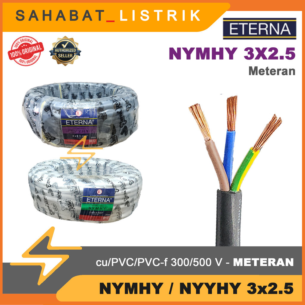 ETERNA Kabel Serabut NYMHY / NYYHY 3x2.5 3x2,5 Meteran