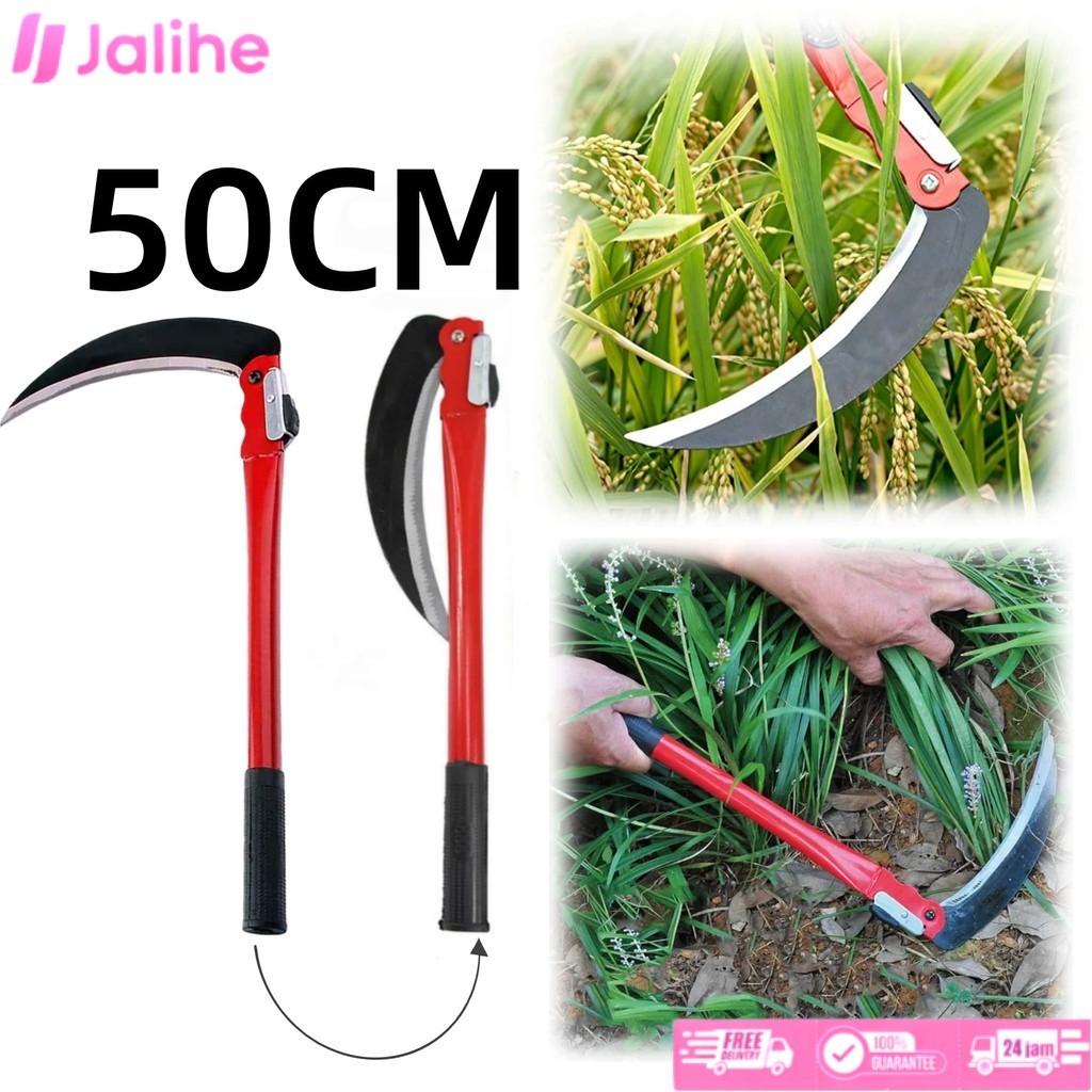 50cm Sabit Lipat Baja/Alat Berkebun Pemotong Rumput Lipat Serbaguna/Sabit Folsing Sickle
