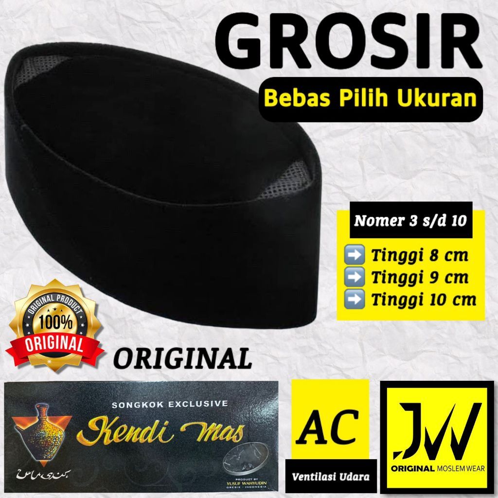 GROSIR Peci Songkok Hitam Kendi Mas / Peci Hitam / Kopiah Hitam / Peci Premium / Peci Terlaris / Pec
