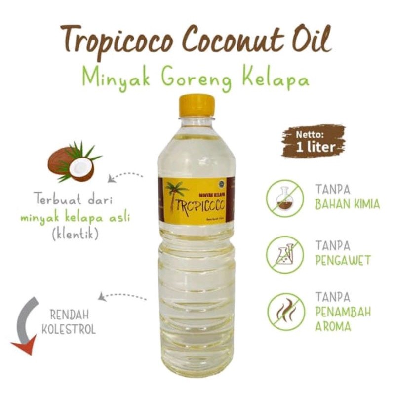 (VIVESSA) TROPICOCO MINYAK KELAPA 1L / MINYAK KELAPA MURNI / MINYAK GORENG / MINYAK GORENG KELAPA / 