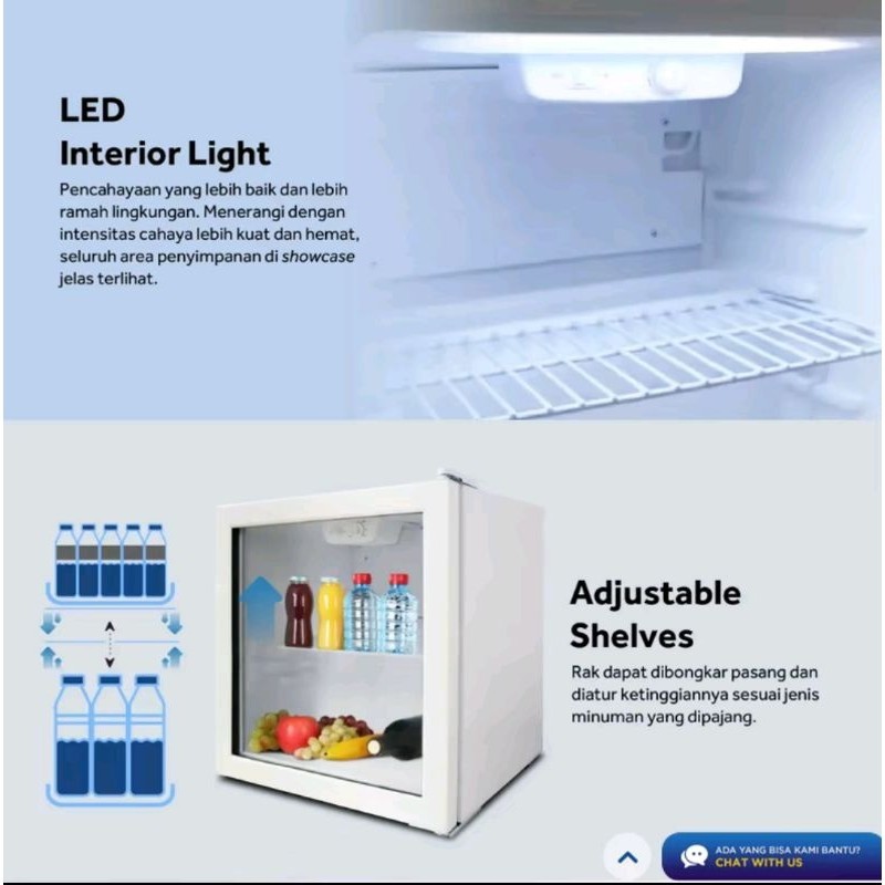 Showcase AQUA AQB-50 | Kulkas mini kecil display kaca cooler aqb50