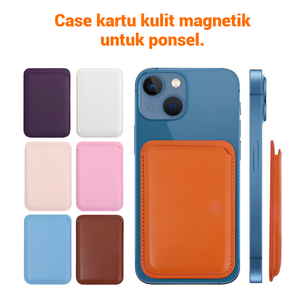 Leather Wallet Magnetic Case PU Leather Card Holder Wallet with Magnetic Portable Card Holder Case f