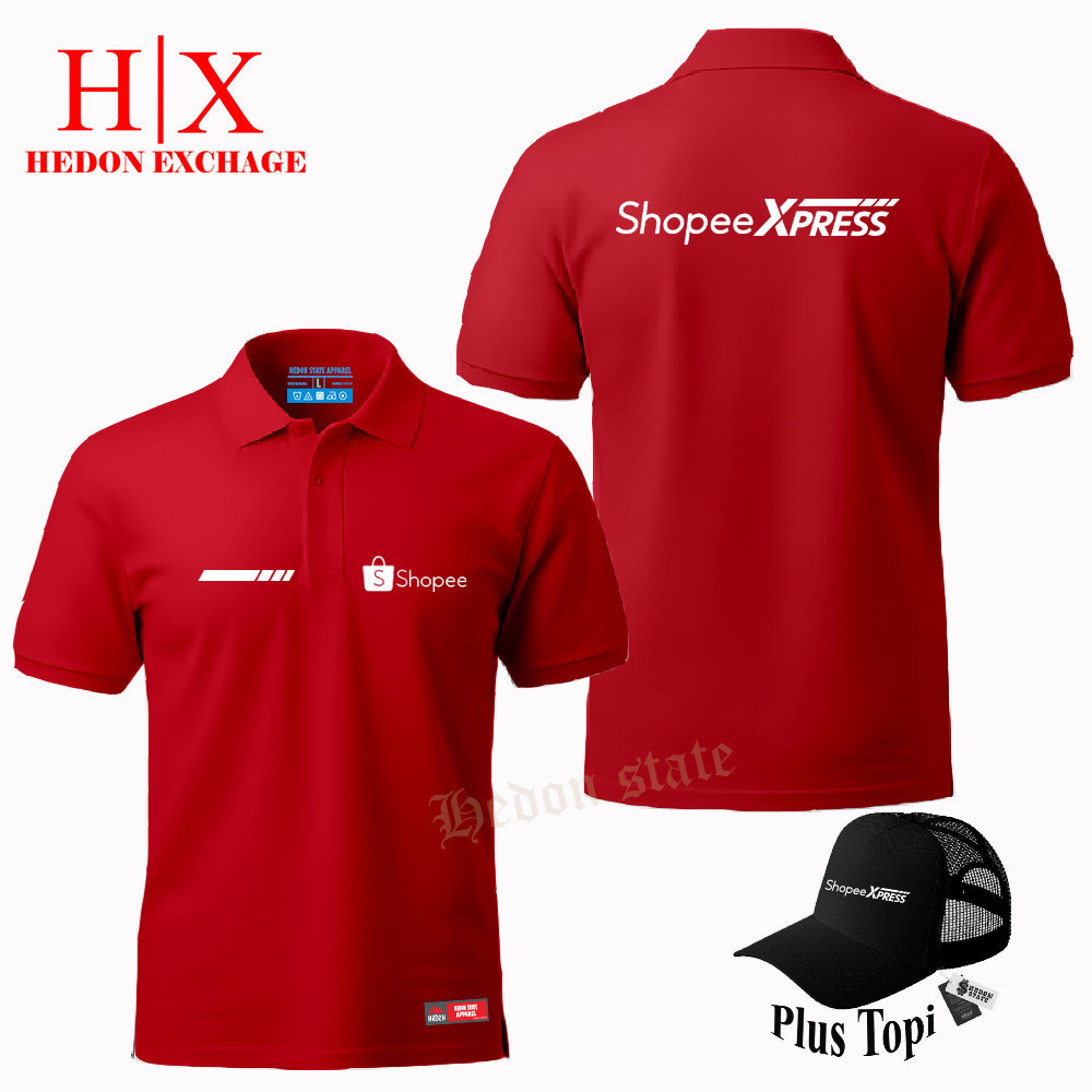 Plus Topi – Poloshirt Pendek Spx-Express Baju Kaos Kerah Pria Wanita Seragam Kekinian
