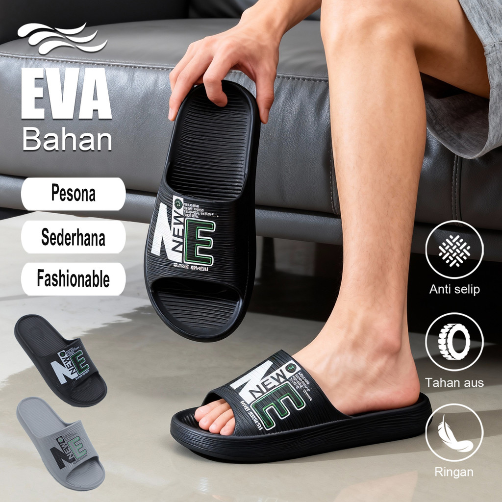 INKAYNI sandal laki laki slop karet pria sandal slop pria karet empuk distro sandal anti slip dan an