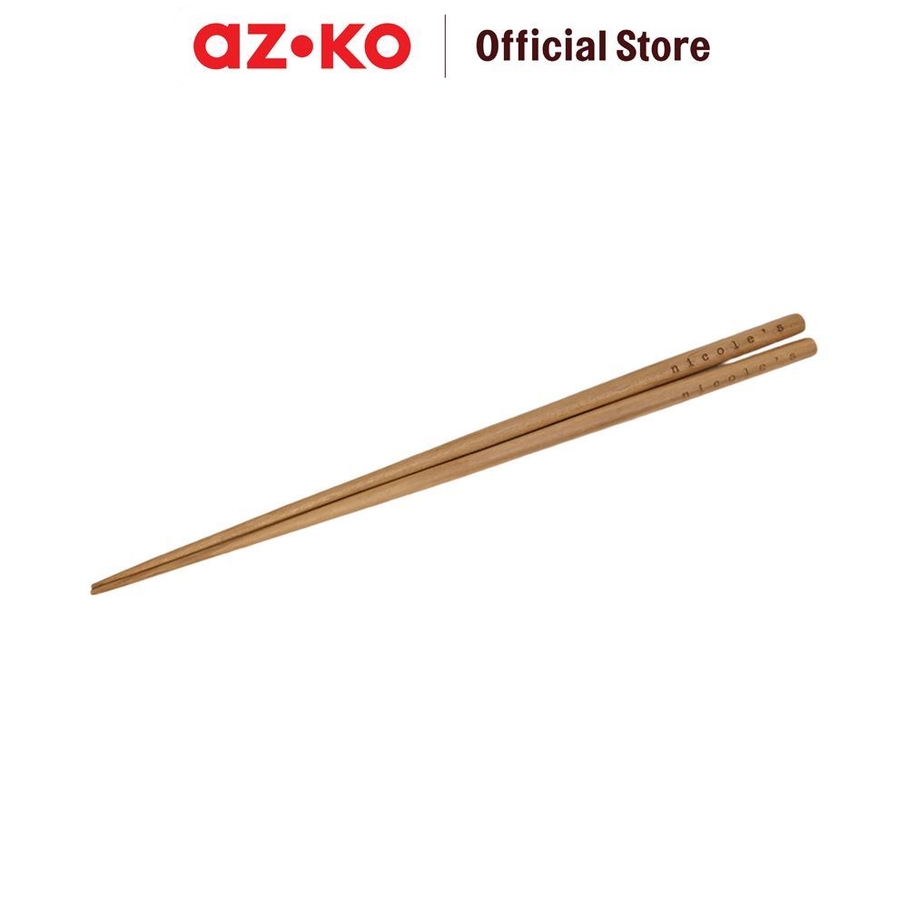 AZKO Nicoles Natural Sumpit Masak Kayu Large - Cokelat Alat Makan Chopstick Kayu Sumpit Makan Stick 