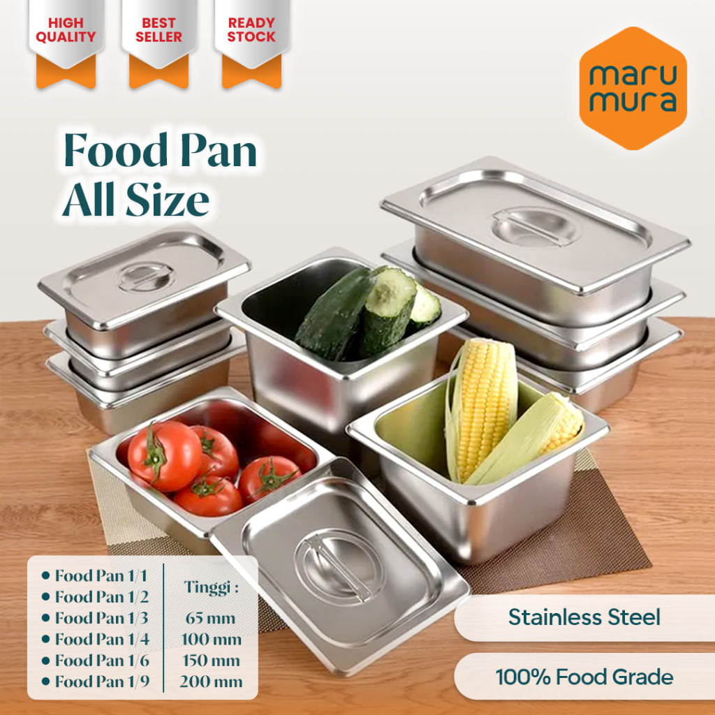new - Marumura Food Pan Stainless Steel | GN Pan | Tempat Makanan Stainless Steel