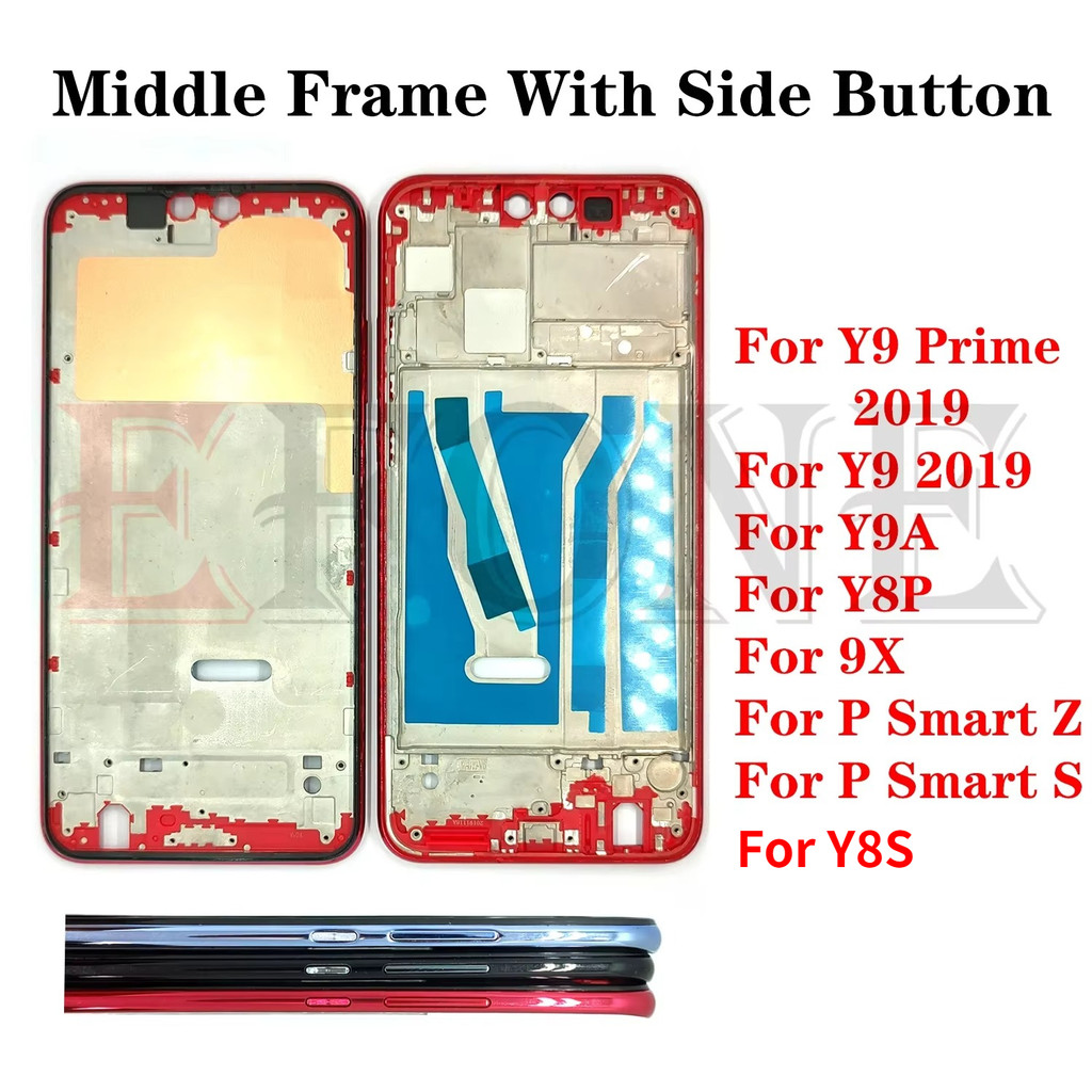 For Huawei Y9 Y9a Y9s Y8p Y8s Prime 2019 Middle Frame Housing Front LCD Screen Bezel Plate Cover Wit