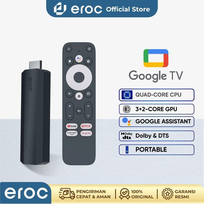 EROC TV Stick Android 11 - Full HD - Google Assistant - Chromecast Bui