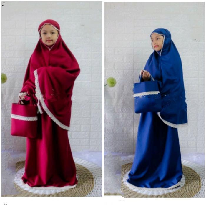 Mukena Anak 1.5-8th / Mukena Polos Anak Balita TK SD / Mukena Anak - S