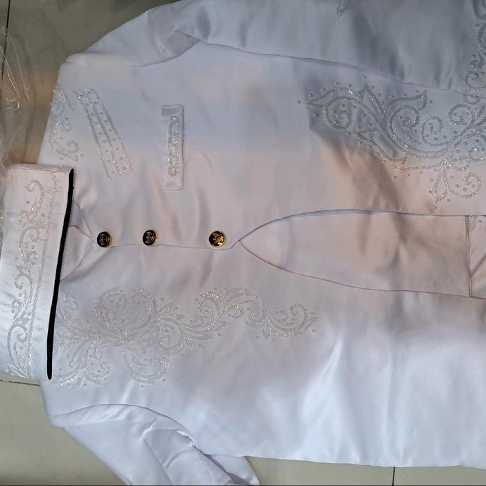 Beskap Sunda Penganten/Beskap Muslim/Basofi Pengantin - basofi standar, putih